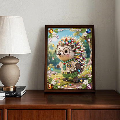 Kulvci Hedgehog DIY 5D Pearl Painting Kit, Diamond Painting Kit for Adults Beginner, Bead Art Kits All-Pearl Dot Painting for Wall Decor, Creative Stress Relief Gift Home Decor,12 × 16 inch