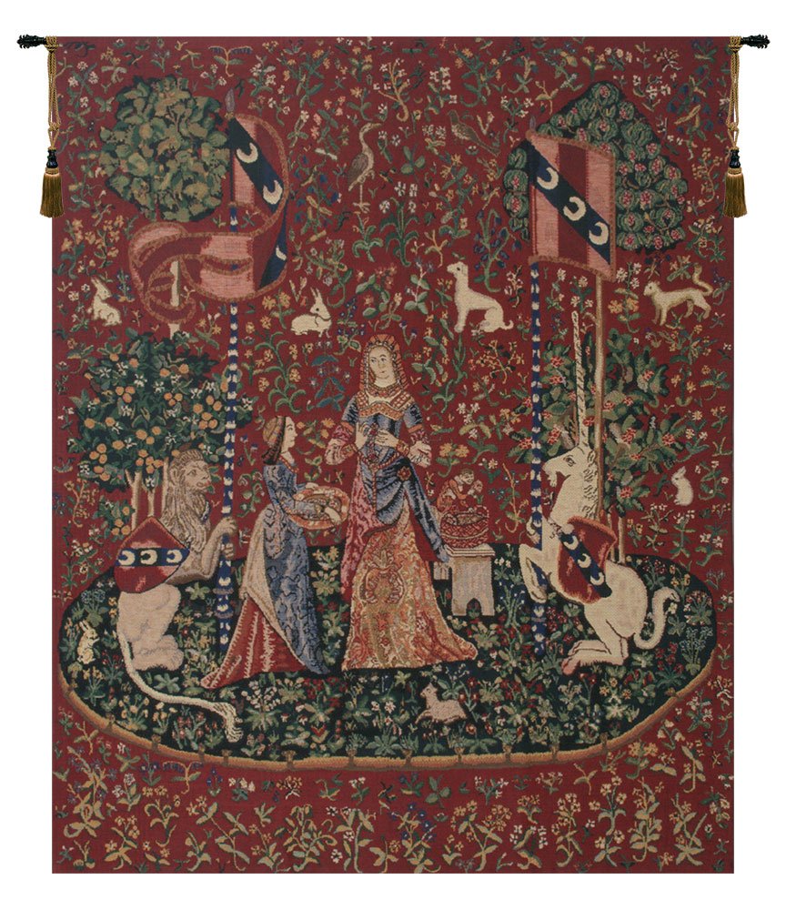 C Charlotte Home Furnishings Inc Smell Lady and the Unicorn Belgian Tapestry Wall Hanging | Viscose Cotton and Polyester Blend Wall Art | 82 in. x 60 in | Home Decor Accents