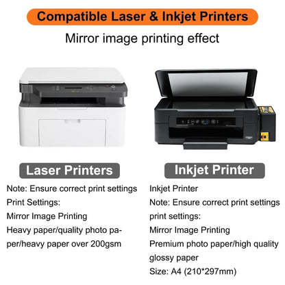 CARGEN Printable Temporary Tattoo Paper for Inkjet & Laser Printer - 10 Sets 8.5"x11" DIY Custom Body Art Transfer Decal for Realistic Long Lasting Tattoos - for Party, Halloween, Birthday, Cosplay
