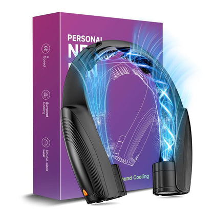Portable Neck Fan with 6 Powerful Speeds, 8000mAh Battery Operated USB-C Rechargeable Fan, 20H Runtime, Hands-Free 360° Cooling Personal Wearable Neck Fan, Gift for Women Men Travel Concerts(Black)