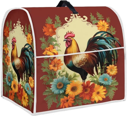 Upetstory Chicken Rooster Kitchen Aid Mixer Cover with Pockets, Compatible with 4.5-5 Quart Kitchen Mixers, Toaster