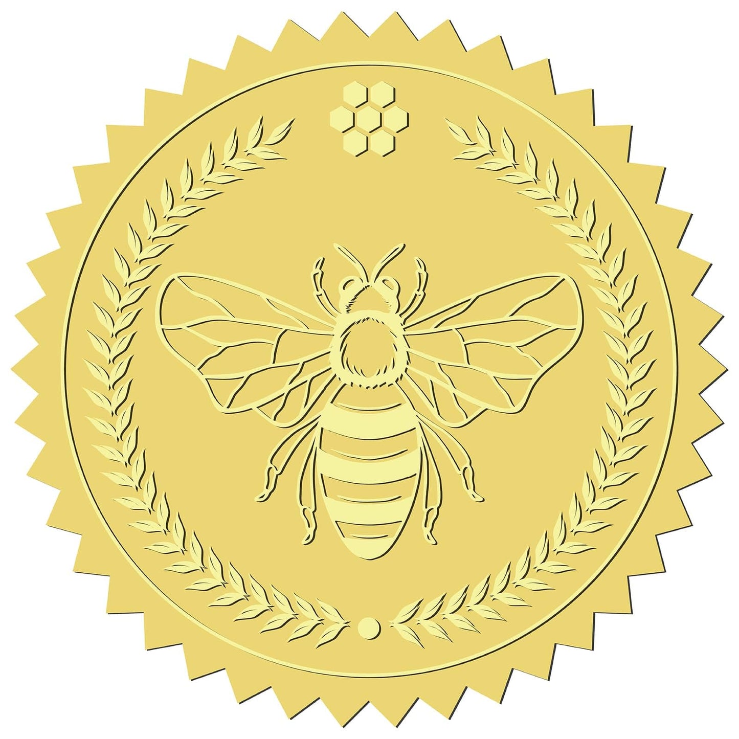 CRASPIRE 408Pcs Bee Gold Foil Embossed Stickers 2" Self Adhesive Envelopes Seals Sticker Bumblebee Labels for Wedding Invitation Graduation Corporate Certificates Diplomas Gift Wrapping Decor