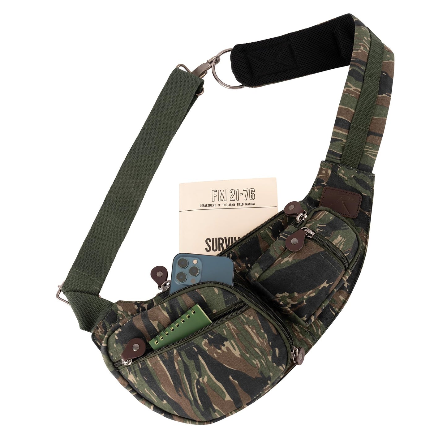 Rothco Vintage Canvas Crossbody Sling Bag – Compact Travel Shoulder Backpack 2L Storage