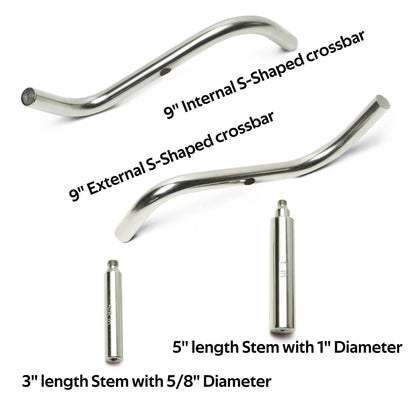 BMWOOD S Shaped Stainless Steel Tool Rest Set with 1" and 5/8" Stems for Woodturning Lathe Bowl Turning.