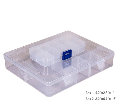 Remobia Hicol Sewing Accessories Organizer,Double Layer Sewing Storage Organizer Bag with 2 Detachable Pouches and 2 Pack Clear Plastic Organizer Box,Large Sewing Supplies (Rose Pattern)