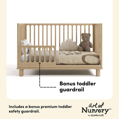Storkcraft Sicily 3-in-1 Convertible Crib with Toddler Rail Included – GREENGUARD Gold Certified, 100% Solid Wood, Converts to Toddler Bed, Fits Standard Baby Crib Mattress (Driftwood)
