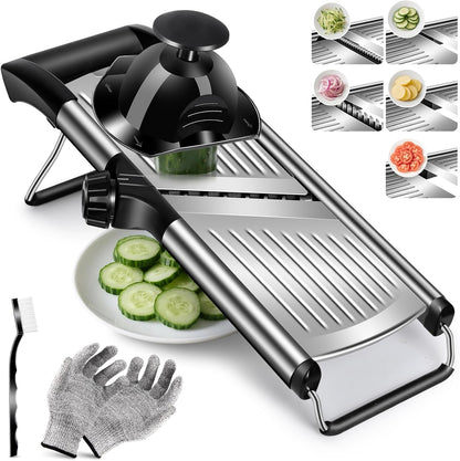 Masthome Mandoline Food Slicer Adjustable Thickness for Cheese Fruits Vegetables Stainless Steel Food Cutter Slicer