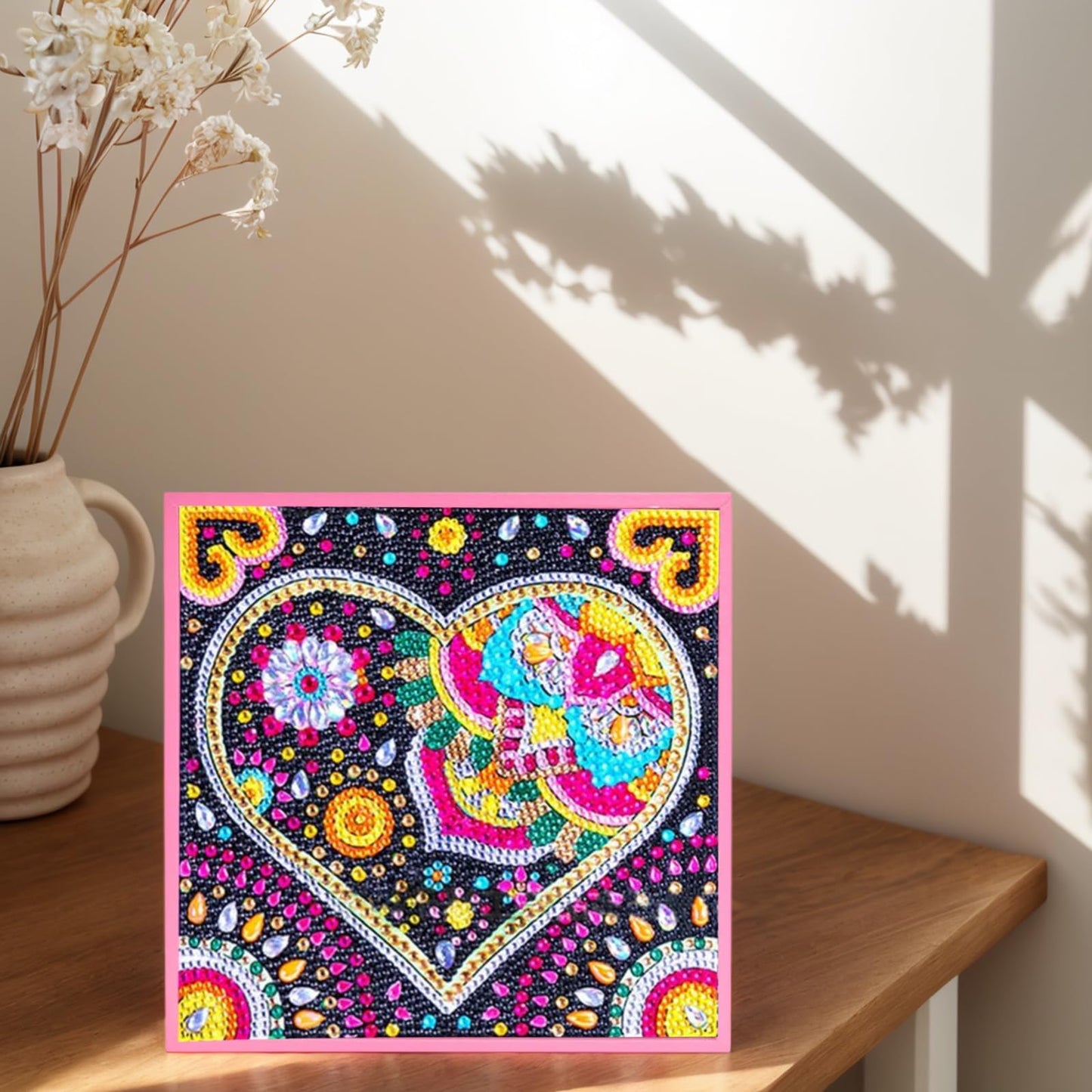 AuraKoi Girls Gifts 8-12 Years Old, Arts and Crafts for Kids Age 10-12, Diamond Art Kits for Girl Teen Adult Birthday Xmas Gift, 5 6 7 8 9 10 11 12 Art Painting with Frame Home Decor (Love)