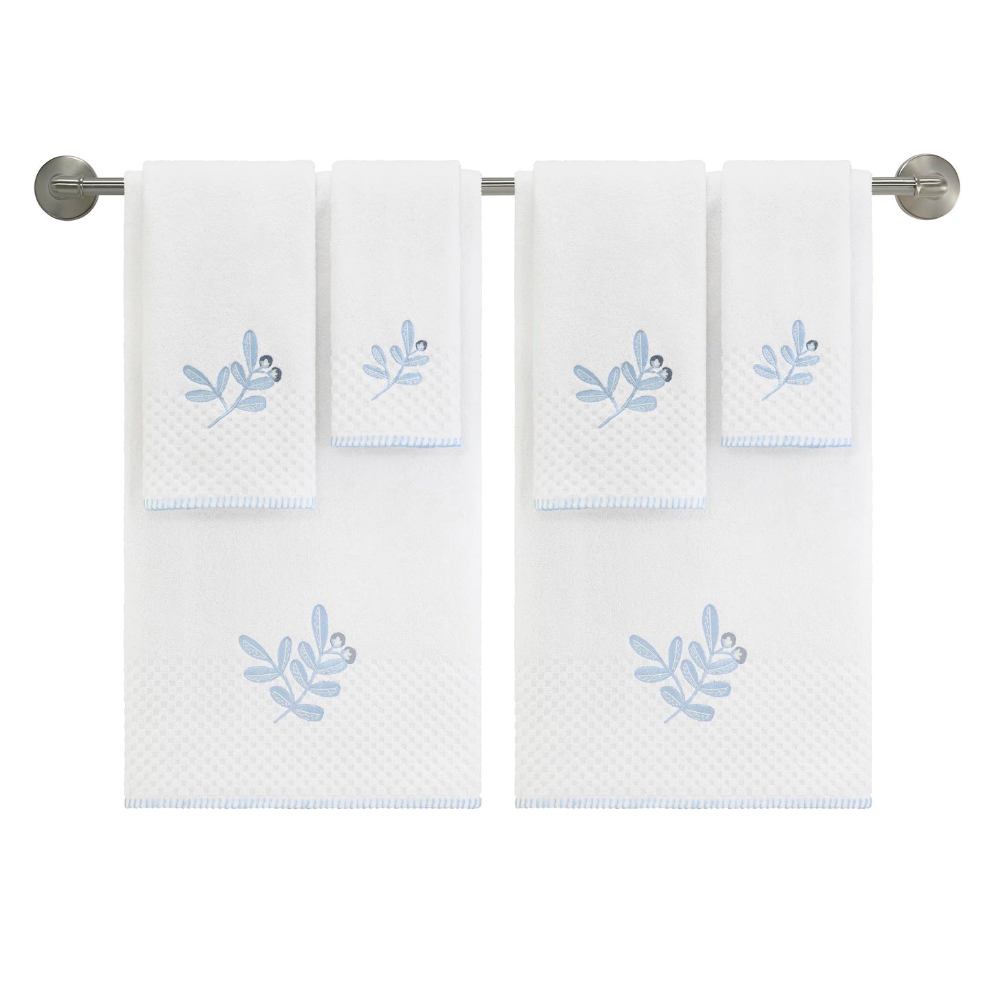 Izod - Fingertip Towels, Soft & Absorbent Embroidered Cotton with Textured Terry Weave, Evergreen Bathroom Decor (Kingsley Collection, 2-Pack)
