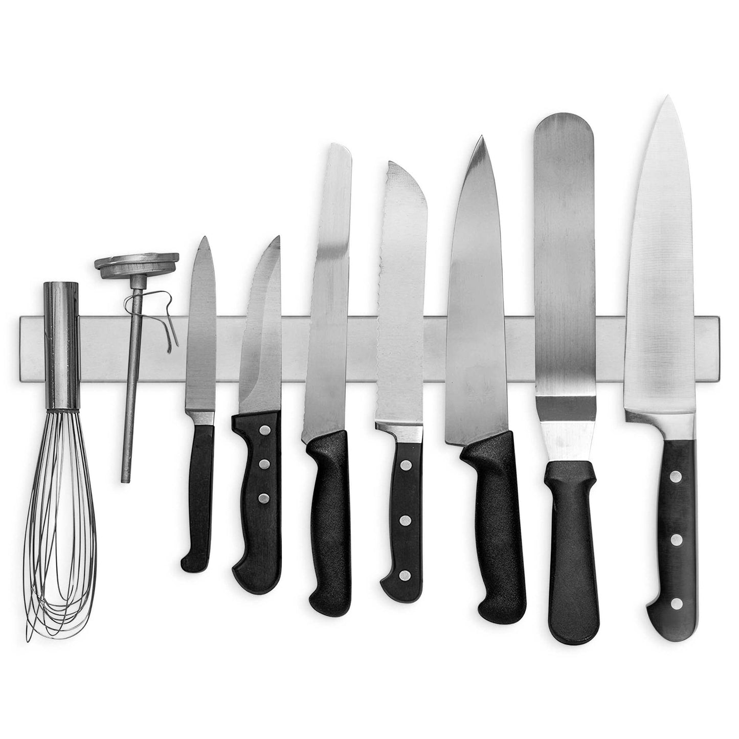 Modern Innovations 12 Inch Stainless Steel Magnetic Knife Bar with Multipurpose Use as Knife Holder, Knife Rack, Knife Strip, Kitchen Utensil Holder, Tool Holder, Art Supply Organizer, Home Organizer