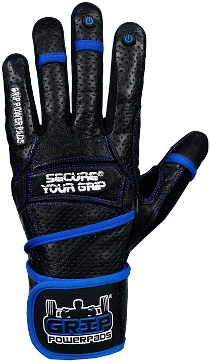 Elite Leather Gym Gloves with Built in 2" Wide Wrist Wraps Grip & Design for Weightlifting Power Lifting Bodybuilding & Strength Training Workout Exercises