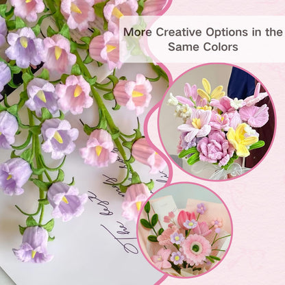 balinging 500pcs Pipe Cleaners Craft for Flowers,Chenille Stems for DIY Flower Making Kit,Pipe Cleaners Projects Creative for DIY Art and Craft,Ideal for Holiday Decoration(Bellflower)
