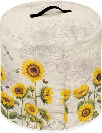 Air Fryer Cover - Pressure Cooker Dust Cover for 6 Qt Instant Pot, with Top Handle and Accessories Pockets, Sunflower