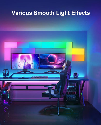 LED Hexagon Lights for Gaming Setup, Smart Home Gaming Wall Lights Work with Alexa Google Assistant, Voice, App & Remote Control, RGB-IC LED Light Panels Music Sync for Game Room Bedroom, 10 Pack