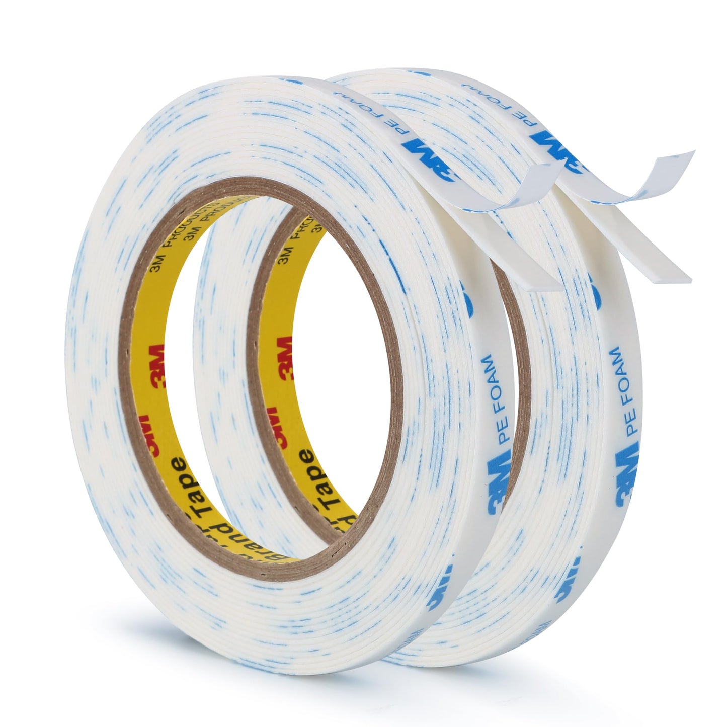 3M Double Sided Tape 0.39"×16.5Ft 2 Pack, Removable PE Foam Tape Heavy Duty Waterproof No Damge Wall Tape for Home Office Decor Crafts Arts DIY Paint Picture Poster