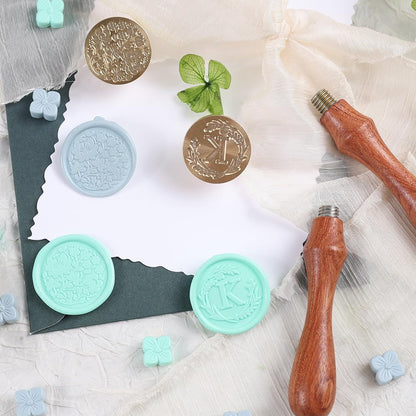 WUERLIN Initial Letter Alphabet K Wax Seal Stamp - Wicker Eucalyptus Sealing Stamp With Flower for Wedding Invitation, Gift Wrap, Envelopes, Christmas Card