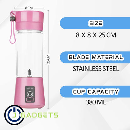 Portable Shakes & Smoothie Blender, Rechargeable Personal Blender, 380ML Mini Home USB for Traveling & Gym