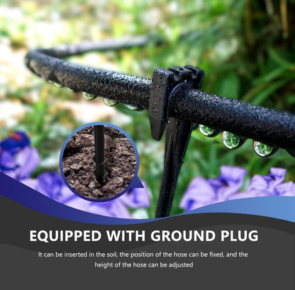 100 1/2 100 (100 Soaker Hose FT for Garden Beds, Rubber Garden Soaker Hoses FT with Connectors, Drip Irrigation