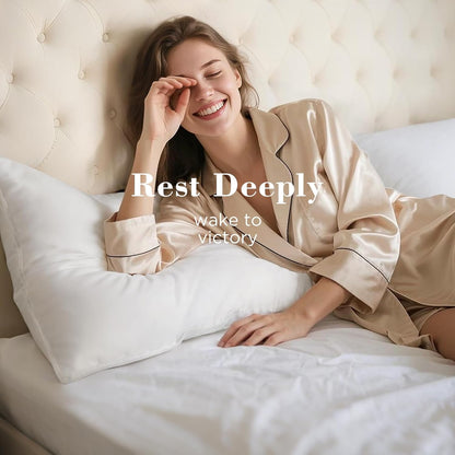 Viewstar King Size Bed Pillows - Set of 2 Soft Down Alternative for All Sleep Positions | White