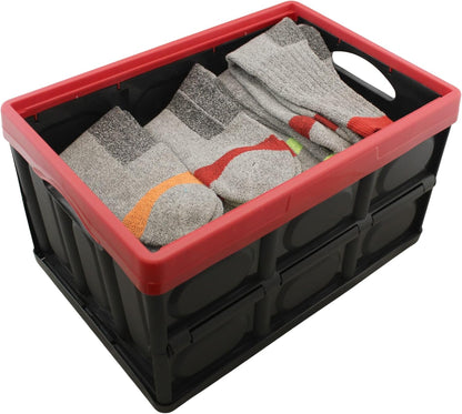 Dependable Industries Essentials Collapsible Storage Box, Foldable Utility Bin with Lid for Home Office Organization