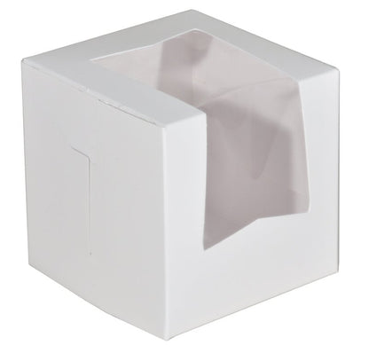 Southern Champion Tray 23033 Paperboard White Lock Corner Window Bakery Box, 4" Length x 4" Width x 4" Height (Case of 200)