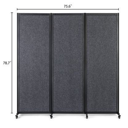 Strongbird Room Partition,Office Divider,Portable Commercial Screen Dividers,Privacy Partition Separator,Classroom School Dividers,6'4"W x 6'7"H,3 Panel,Grey