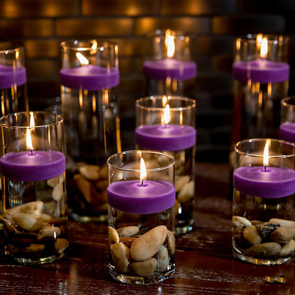 Purple Floating Candles 3 Inch 12 Pack – Paraffin Wax Floating Candle for Weddings, Parties, Worship, Spa & Memorial Décor – Clean Burning & Long Lasting
