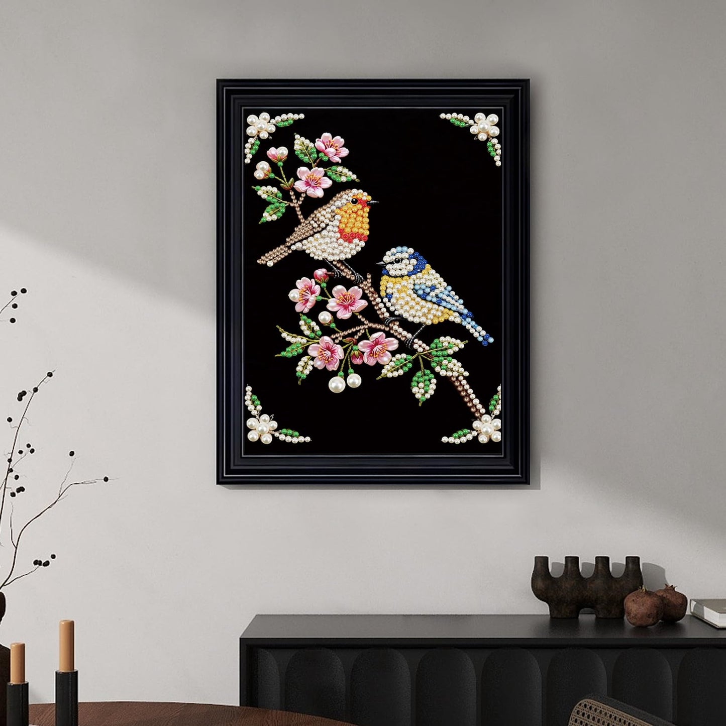 WSLWXSHM Pearl Diamond Painting Kits for Adults Bird, 5D Special Shape Diamond Art Kits for Beginners, Crystal Rhinestones Diamond Painting for Home Wall Decoration Gift 12×16inch/30×40cm Animal