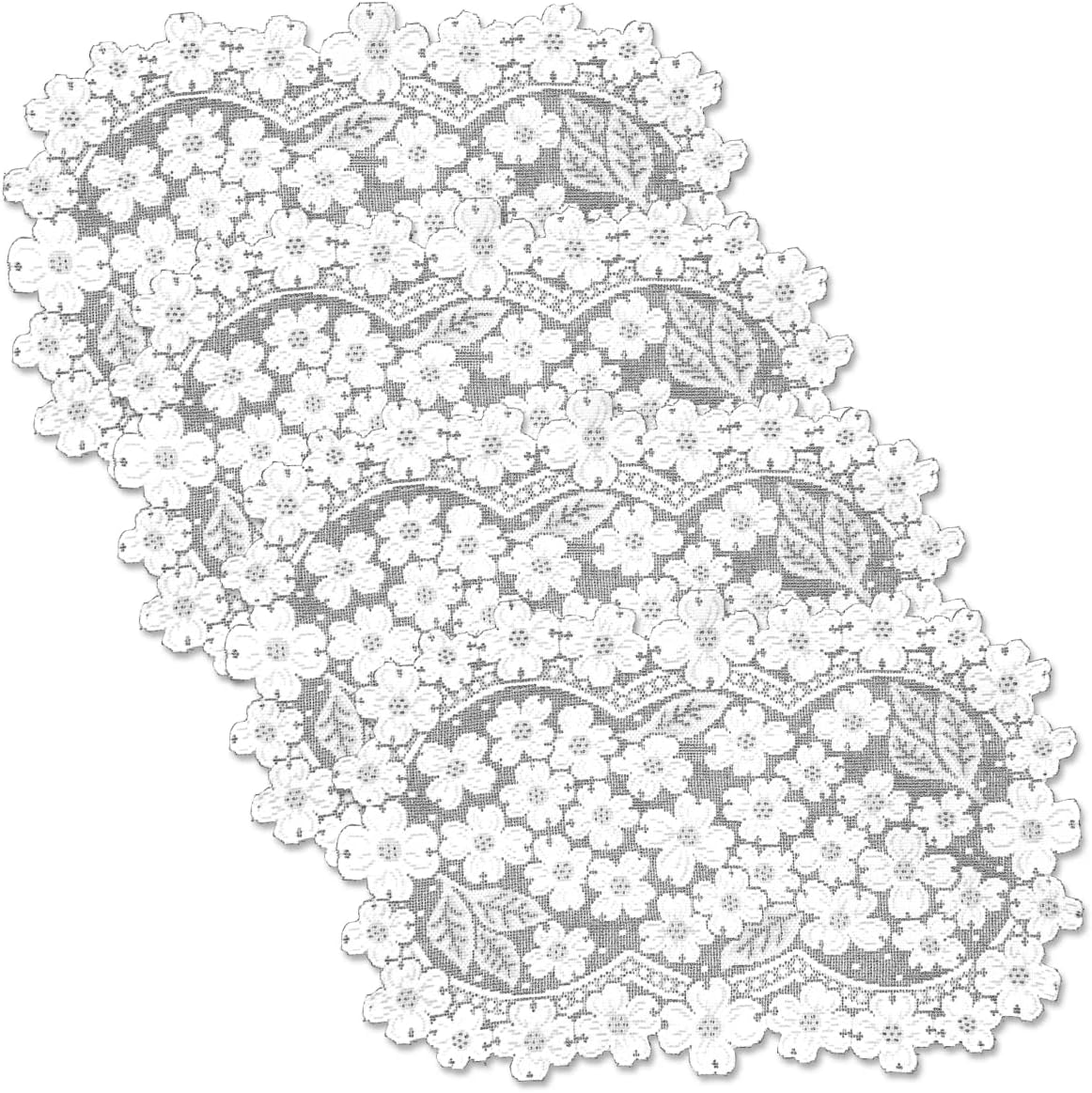 Heritage Lace Dogwood 14x19 White Placemat - Set of 4