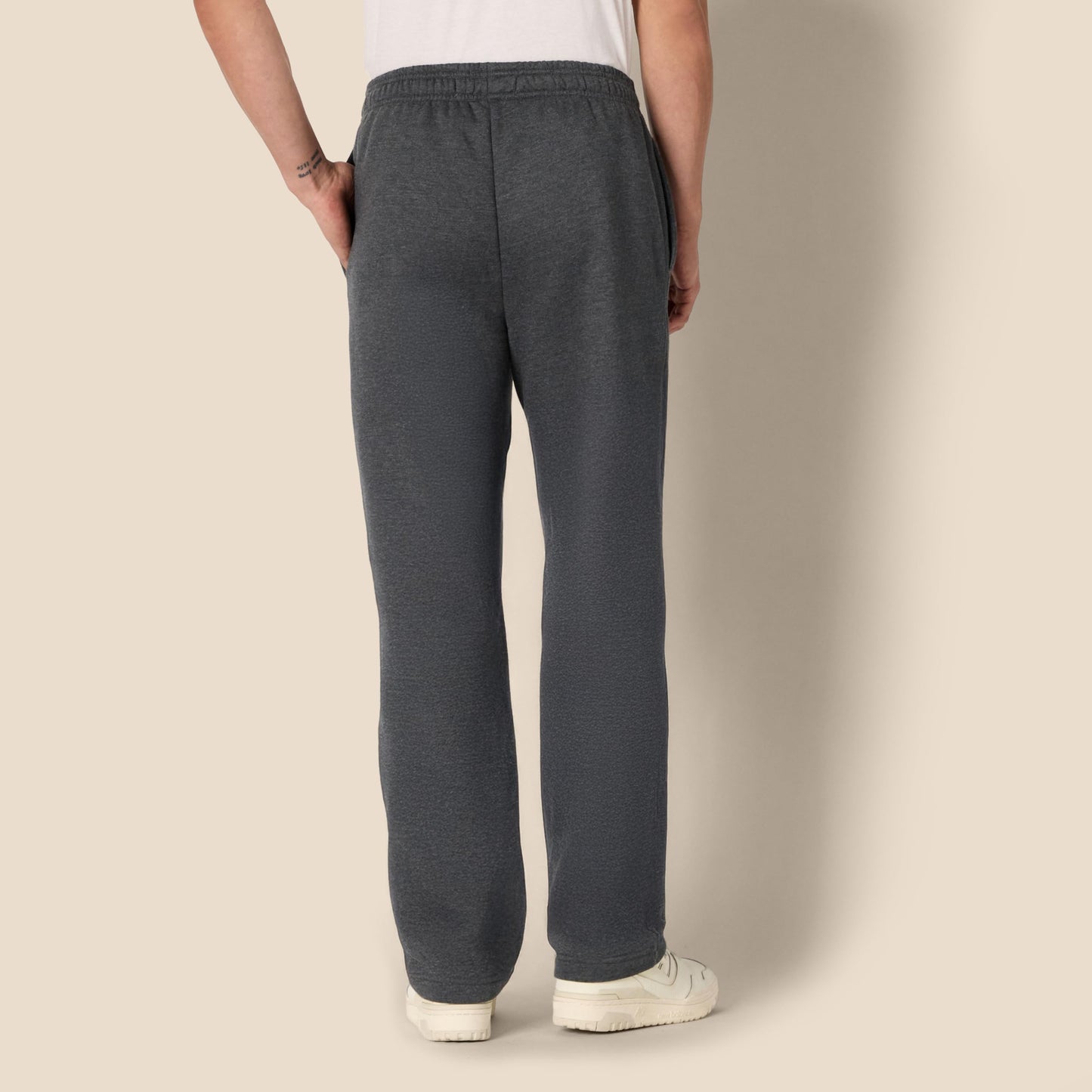 Amazon Essentials Men's Fleece Open Bottom Sweatpant (Available in Big & Tall), Charcoal Heather, X-Large