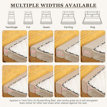 Cover(Beige-LxWxH-76 4 6in) Mattress Extender for Twin/Twin XL/Queen/King Bed, Bed Gap/Space/Crack Filler Between