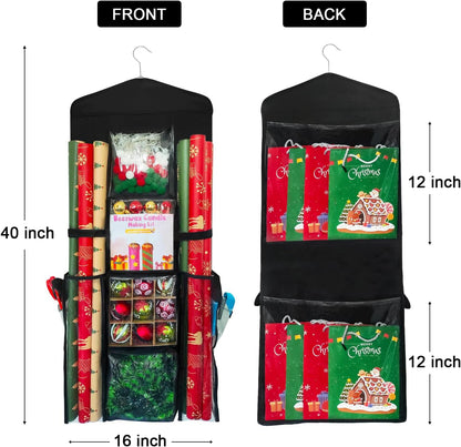 Skiennix Double-Sided Wrapping Paper Organizer - Clear PVC Storage for 40-Inch Rolls & Gift Bags