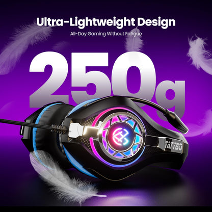 Gaming Headset for PC, Ps5, Switch, Mobile, Gaming Headphones for Nintendo with Noise Canceling Mic, Deep Bass Stereo Sound
