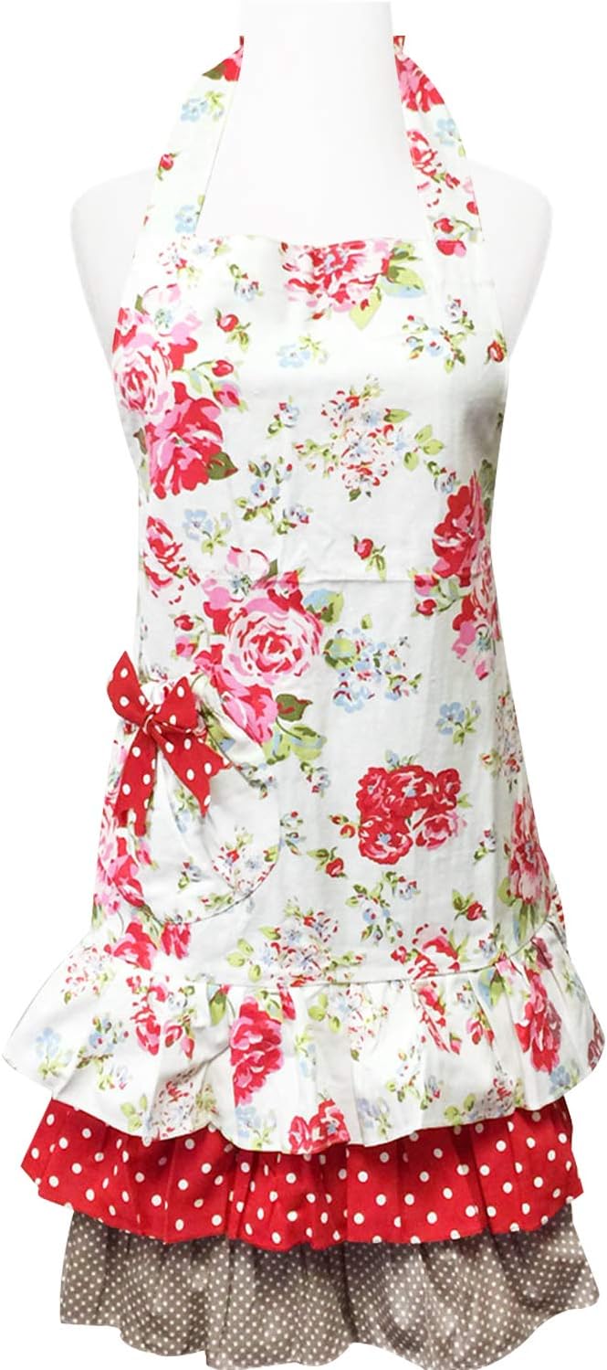 Wrapables Ruffles and Roses Apron for Mother and Daughter Baking, Cooking & Crafts