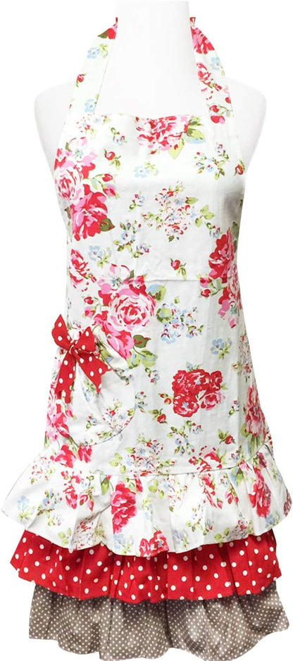 Wrapables Ruffles and Roses Apron for Mother and Daughter Baking, Cooking & Crafts