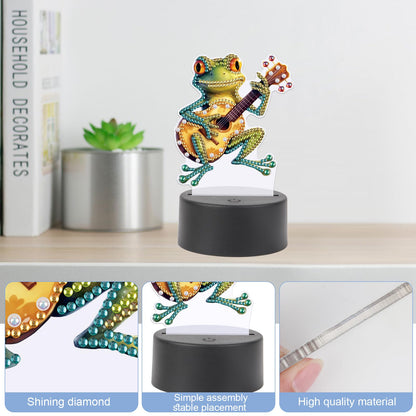 JISHSHAY Diamond Painting Night Light Diamond Art Table Lamps Gem Art LED Lights Gem Painting Desk Lamp Mosaic Kits for Adults DIY Kits for Adults with Special Shaped Crystal Frog