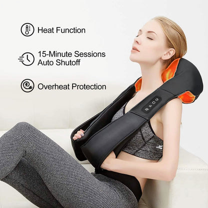 Medcursor Neck Massager, Portable Electric Neck and Back Massager with Heat, FSA or HSA Eligible Deep Tissue 3D Kneading Pillow for Muscle Pain Relief, Not Cordless, Ideal Father’s Day Gift