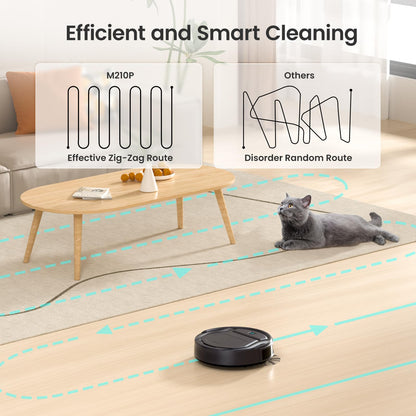 Lefant Robot Vacuum Cleaner Slim Quiet,2200Pa Powerful Suction,120 Mins Runtime,6 Cleaning Modes,Wi-Fi/App/Alexa,Self-Charging Pet Hair Robotic Vacuum Ideal for Hard Floor,Low-Pile Carpet,M210 Pro