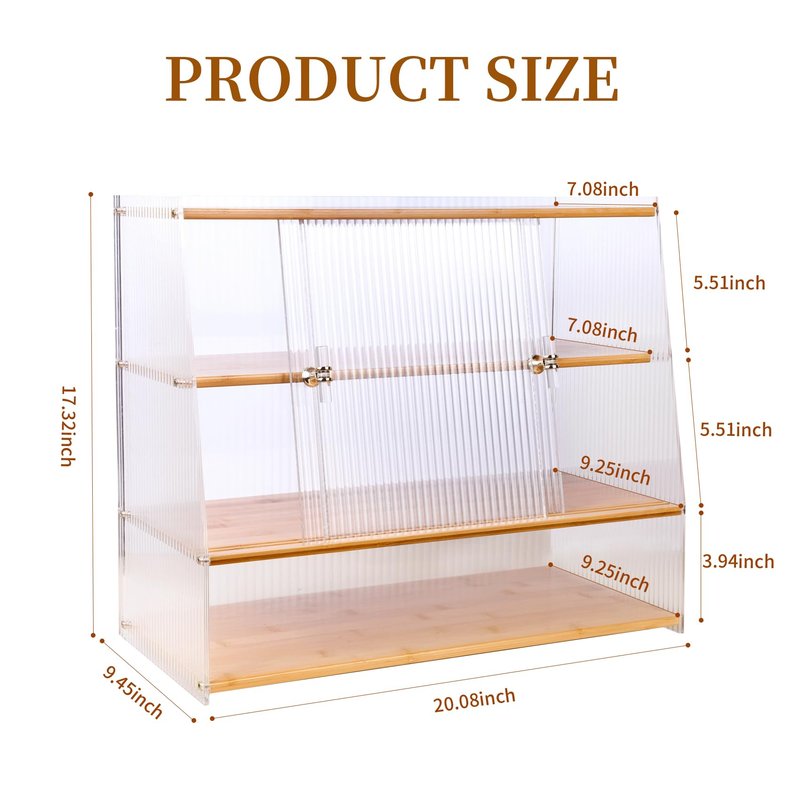 YCHLCHL Durable 4-Layer Bread Box Coffee Cup Storage,Kitchen Counter Decor Organizer