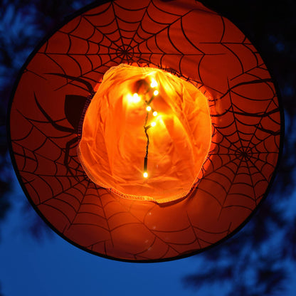 WATERGLIDE Halloween Decorations 8 Pcs Lighted Hanging Witch Hats, with 8 Modes Light Up 16 FT Halloween String Lights, for Indoor Outdoor Yard, Lawn, Graveyard Scenes Party