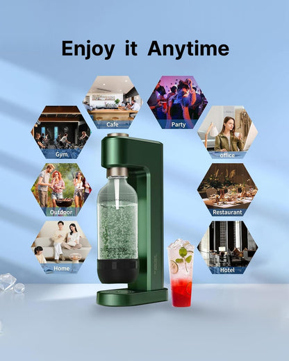 1 2 Pack, (1L) (1L) Soda Maker Bottle, Litre Reusable BPA Free Sparkling Water Bottles, Reusable Carbonating Bottles
