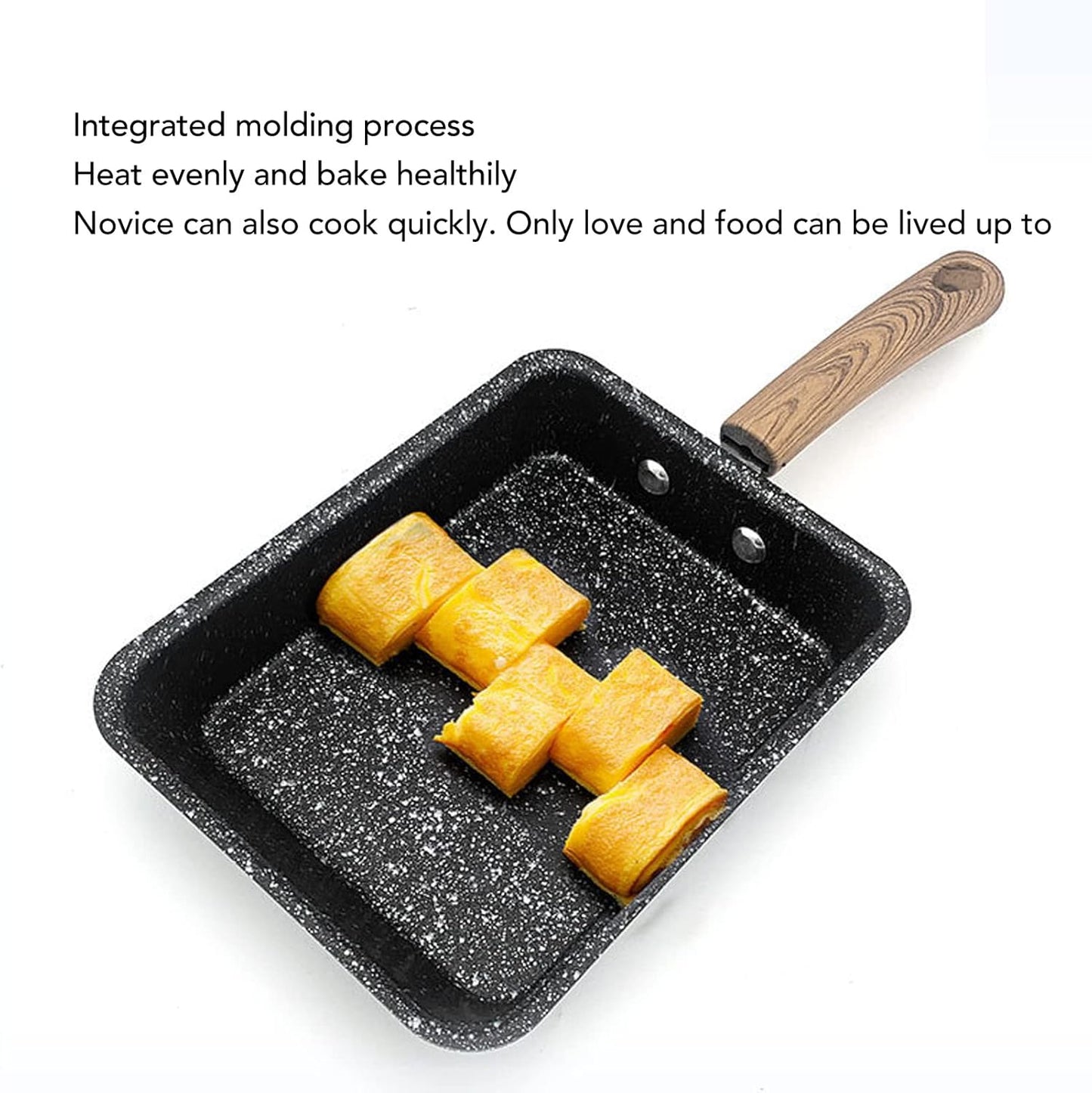 Breakfast Flat Pan, Tamagoyaki Omelette Pan, Non Stick Iron Square Frying Pan for Home Kitchen