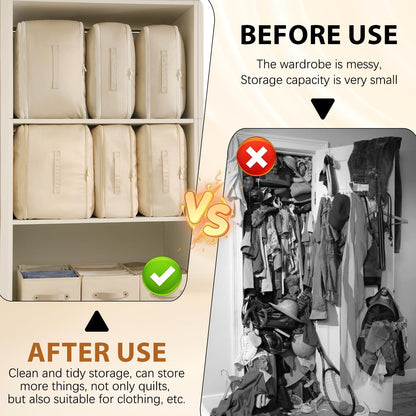 Ultra Space-Saving Self-Compression Organizer, Large Storage Tote for Clothes Compression and Moving Bedding
