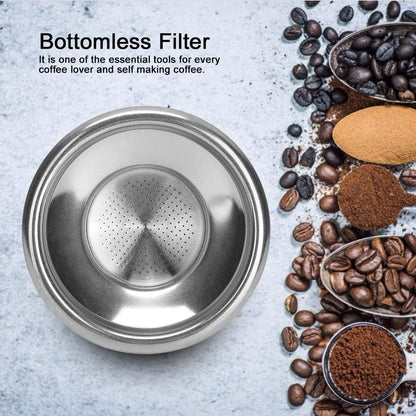 58mm Stainless Steel Portafilter Basket, 1 Cup Bottomless Coffee Filter Replacement for Espresso Machines