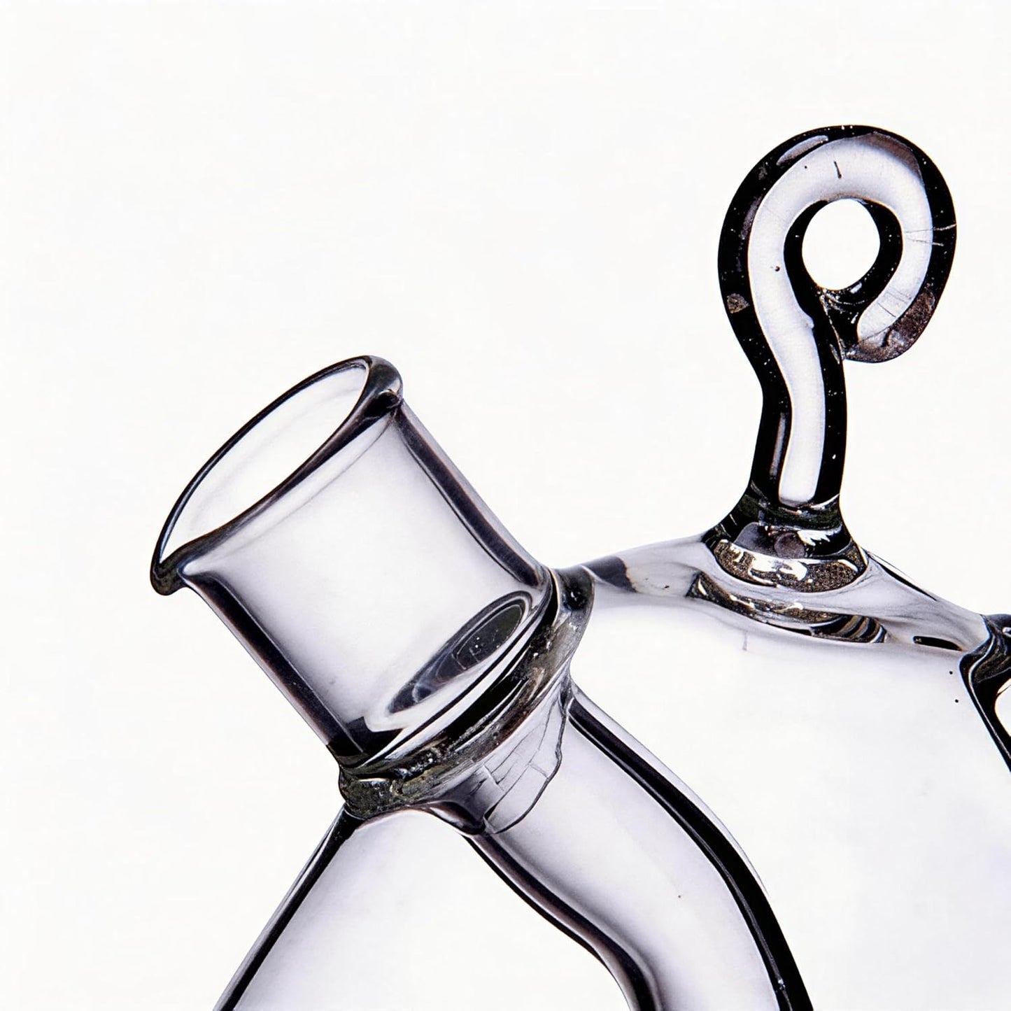 2 1 ELETON in Oil and Vinegar Cruet Hand-Blown Borosilicate Glass Dispenser with Gourd-Shaped Inner Chamber, Leakproof