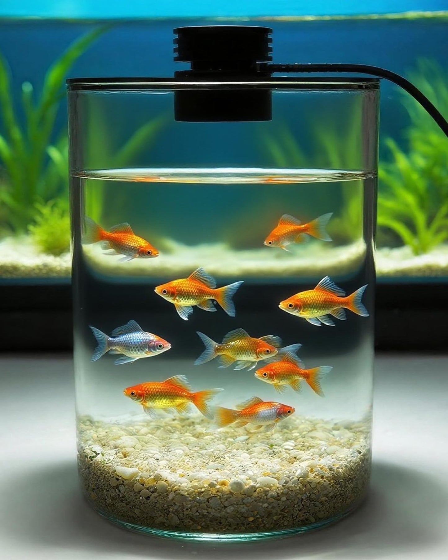 Desktop Glass Terrarium with Grow Light (7.5" H x 5.9" D) - for Succulents, Moss, Mini Gardens, Betta Fish Tanks, Mushroom Cultivation | Indoor Plant Growth | Office/Home Decor | Plant Lover Gifts