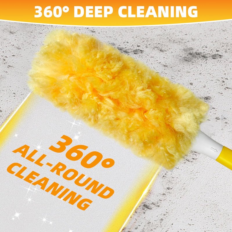 30 Count Duster Refills Compatible with Swiffer Handle, Multi-Surface Duster Refills with 1 Handle, 360° Dusters with 5X Microfibers for Home, Electronics, Office, Furniture, Blinds Cleaning