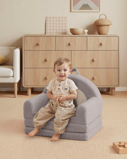 2-in-1 Blissful Diary Foldable Toddler Couch, Comfy Toddler Chair & Lounger for Reading,Playroom, Kids Couch Sofa
