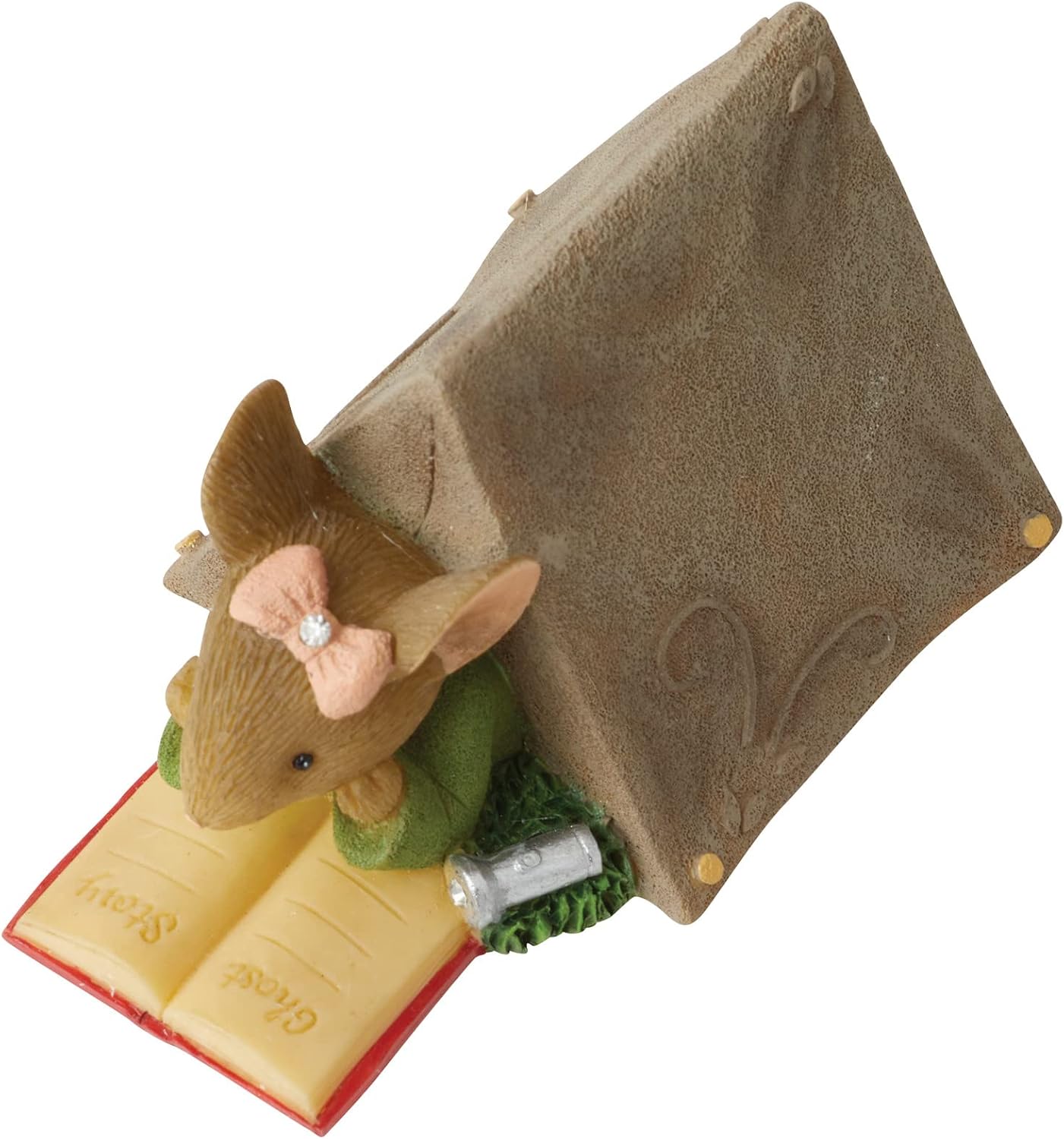 Enesco Tails with Heart Happy Camper Ghost Story Mouse Miniature Figurine, 1.54 Inch, Multicolor