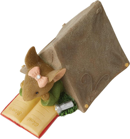 Enesco Tails with Heart Happy Camper Ghost Story Mouse Miniature Figurine, 1.54 Inch, Multicolor